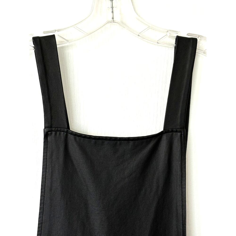 Wild Fable Small Black Vegan Faux Leather Jumper Mini Dress Academia Moto Casual - Picture 4 of 7